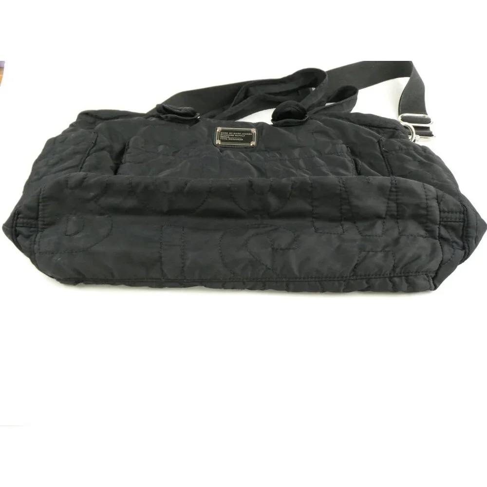 Marc By Marc Jacobs Black Quilted Nylon‎ Tote Bag With Adjustable Strap